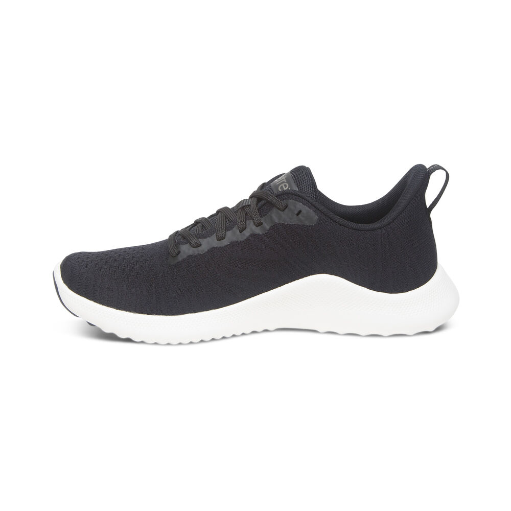 Aetrex Women's Emery Arch Support Sneakers - Black | USA KW1M4CG